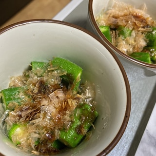 簡単★オクラのかつお節と醤油和え